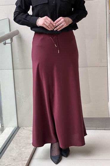 Sentez Luna Saten Volanlı Etek