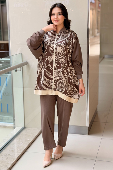Ghisa Colorblock Desenli Kap Pantolon Takım
