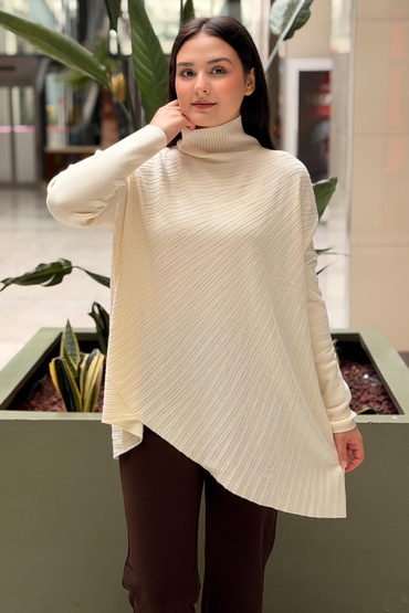 Ghisa Balıkçı Yaka Yarasa Kol Triko Tunik