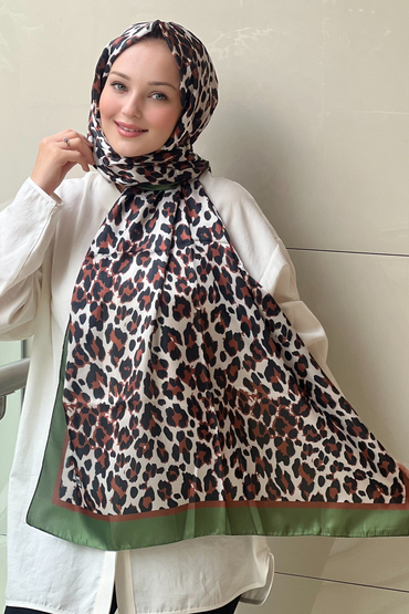 Siyane İpeksi Leopar Vual Şal