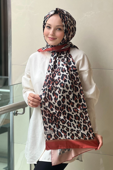 Siyane İpeksi Leopar Vual Şal