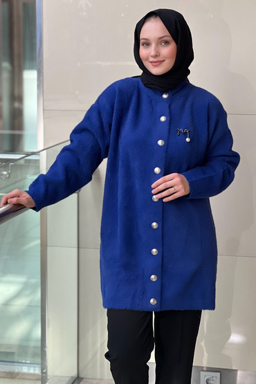 Nuss Önden Çıtçıtlı Basic Angora Hırka