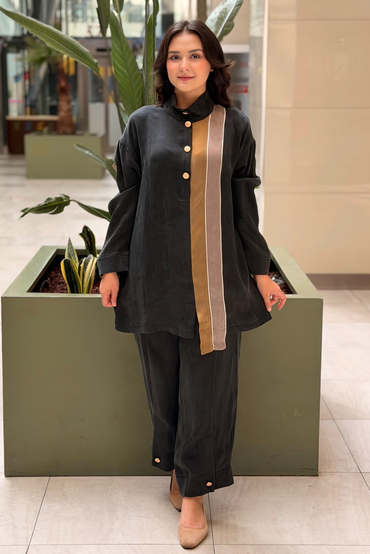 Ghisa Colorblock Şerit Detaylı Tunik Pantolon Takım