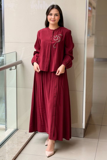 Ceremony Kristal İşlemeli Etekli Modal Takım