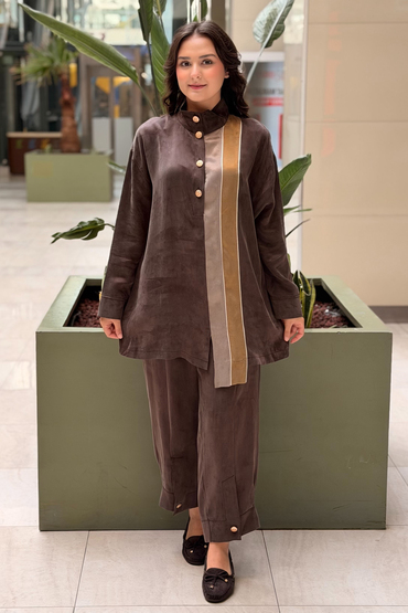 Ghisa Colorblock Şerit Detaylı Tunik Pantolon Takım
