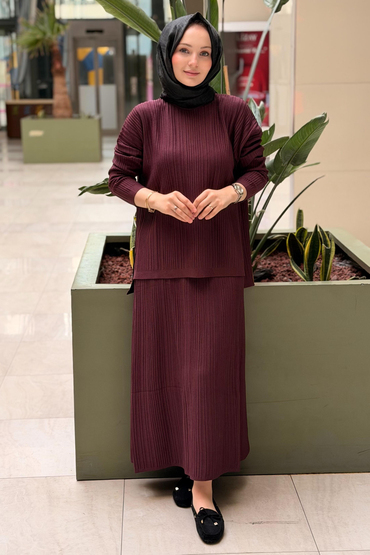 Nuss Fitilli Tunik Etek Merserize Takım