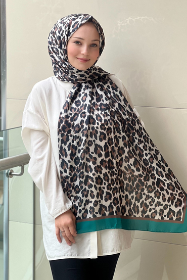 Siyane İpeksi Leopar Vual Şal