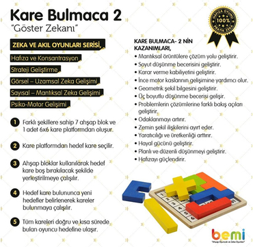 Bemi Toys Kare Bulmaca 2 Ahşap