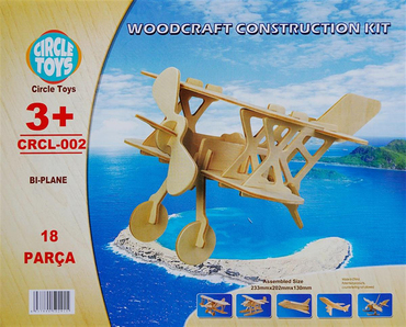 Circle Toys Bi-Plane (Uçak) Ahşap Maket