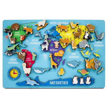 Kıtalar ve Hayvanlar Puzzle