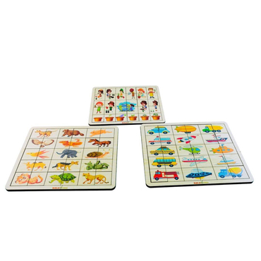 Kodlamaya Giriş 3’lü Eşleştirmeli Araçlar,Hayvanlar,Doğa Ana Puzzle Set