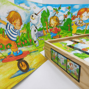 Mevsimler Ahşap Küp Puzzle