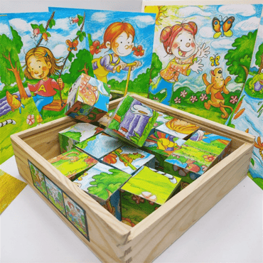 Mevsimler Ahşap Küp Puzzle