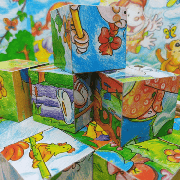 Mevsimler Ahşap Küp Puzzle