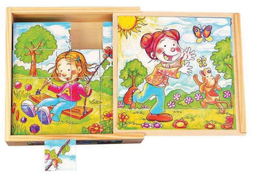 Mevsimler Ahşap Küp Puzzle