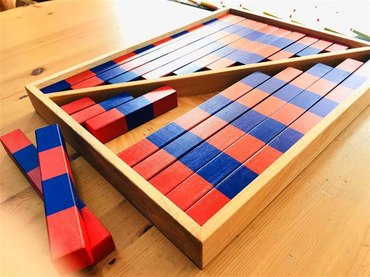 Montessori Kırmızı Mavi Çubuklar İkili Set