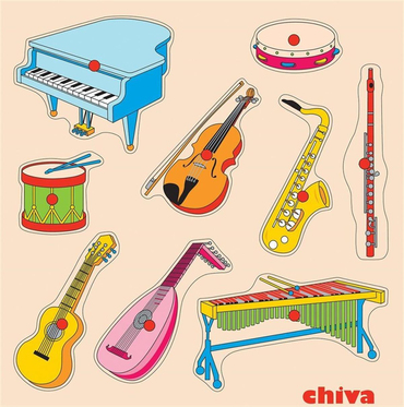 Müzik Aletleri Ahşap Puzzle