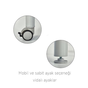 Oscar Dikdörtgen Tekerlekli Masa