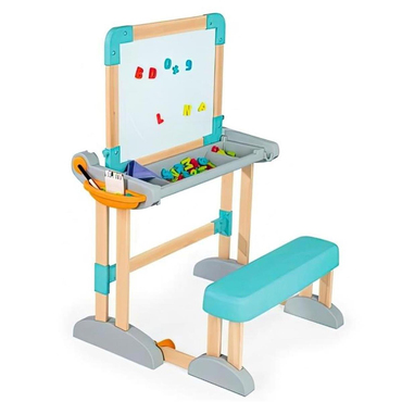 Smoby Çocuk Çalışma Masası - Katlanabilir, Oturaklı Ve Çift Taraflı (manyetik Ve Tebeşirli)