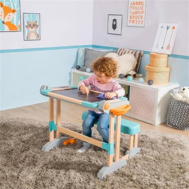 Smoby Çocuk Çalışma Masası - Katlanabilir, Oturaklı Ve Çift Taraflı (manyetik Ve Tebeşirli)