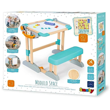 Smoby Çocuk Çalışma Masası - Katlanabilir, Oturaklı Ve Çift Taraflı (manyetik Ve Tebeşirli)