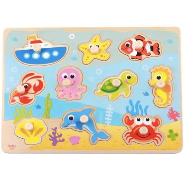 Tooky Toy  Deniz Hayvanları Ahşap Puzzle
