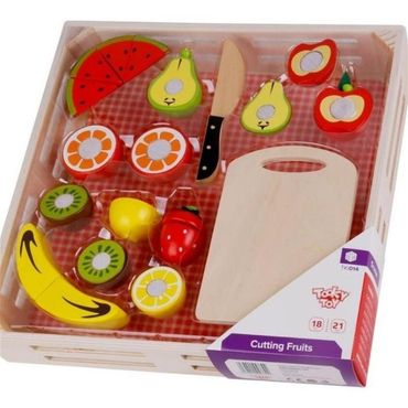 Tooky Toy Ahşap Tepsili Meyve Kesme Seti