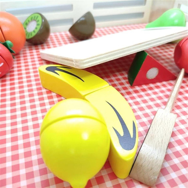 Tooky Toy Ahşap Tepsili Meyve Kesme Seti