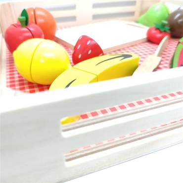 Tooky Toy Ahşap Tepsili Meyve Kesme Seti