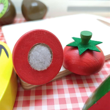 Tooky Toy Ahşap Tepsili Meyve Kesme Seti