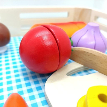 Tooky Toy Ahşap Tepsili Sebze Kesme Seti