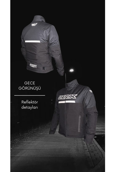 Berik Peace Plus Korumalı Softshell Motosiklet Montu Siyah
