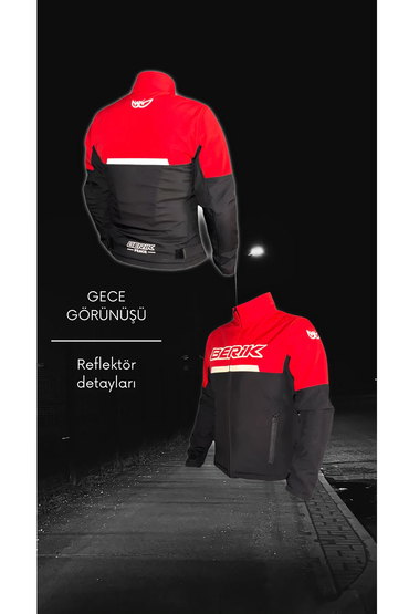 Berik Peace Plus Korumalı Softshell Motosiklet Montu Kırmızı
