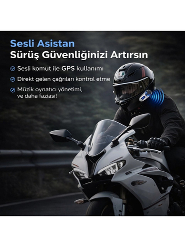 K13 Bluetooth Motosiklet Kask Kulaklığı | Intercom 2 Kişi Konuşma