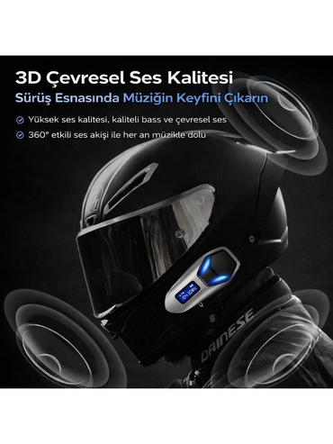 K13 Bluetooth Motosiklet Kask Kulaklığı | Intercom 2 Kişi Konuşma