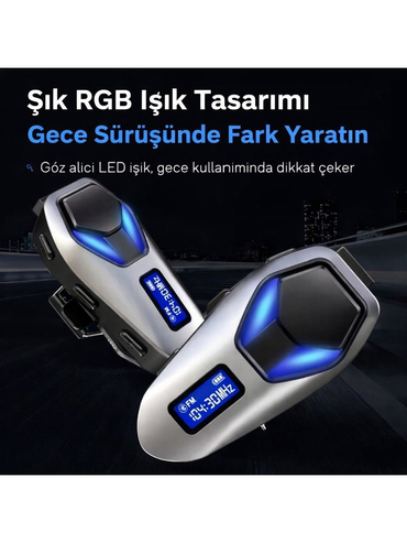 K13 Bluetooth Motosiklet Kask Kulaklığı | Intercom 2 Kişi Konuşma