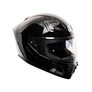 Nukro YM-853 Solid Gloss Black Kapalı Kask