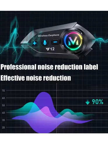 Y12 Motor Kask Kulaklık Rgb Modlu Radyolu Motosiklet Kulaklık 5.3 Bluetooth Intercom