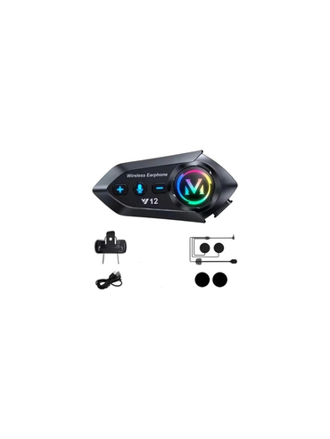 Y12 Motor Kask Kulaklık Rgb Modlu Radyolu Motosiklet Kulaklık 5.3 Bluetooth Intercom