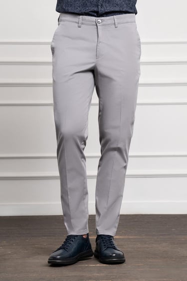 Morven Erkek Gri Dynamic Fit Chino Pantolon