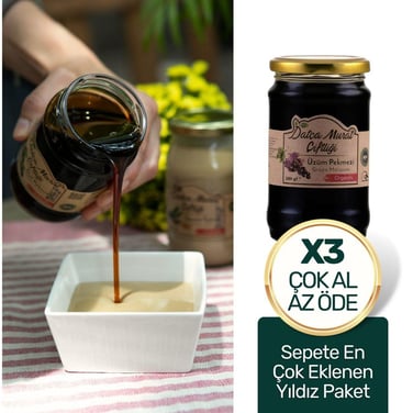 3 'lü Paket Organik Üzüm Pekmezi 380 gr