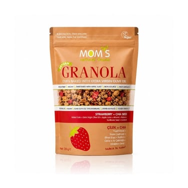 Çilek Chia Tohumlu Granola 280g - Mom's