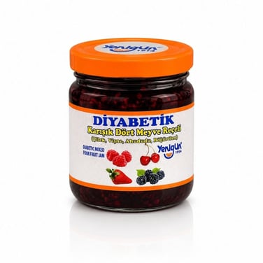 Diyabetik Karışık 4 Meyveli Reçel 230 gr - Yenigün