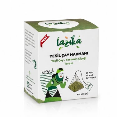 Lazika Yeşil Çay Harmanı Yasemin Çiçeği-Tarçın Çayı 25 adet