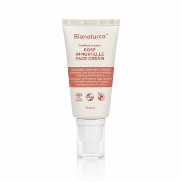 Organik Sertifikalı Gül & Ölmezçiçek Sıkılaştırıcı Yüz Kremi 50 ml - Bionaturca