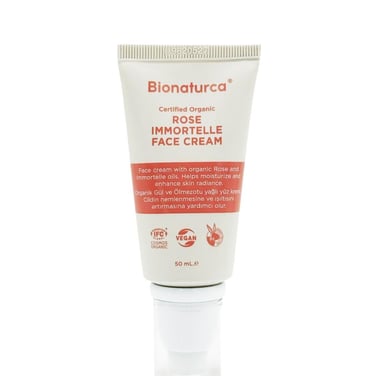 Organik Sertifikalı Gül & Ölmezçiçek Sıklaştırıcı Yüz Kremi 50 ml - Bionaturca
