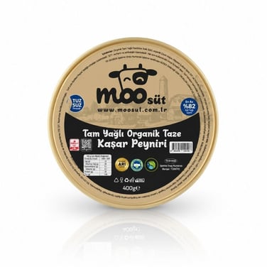 Organik Tam Yağlı Taze Kaşar Peynir 400 gr - Moo Süt