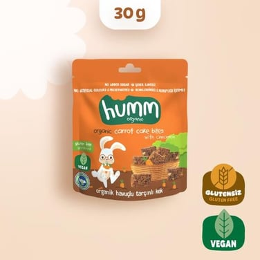 Organik Glutensiz Vegan Havuçlu ve Tarçınlı Kek 30g görseli.