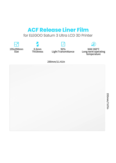 ELEGOO ACF Film 5 Adet- Saturn 3 Ultra