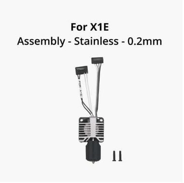 Complete hotend assembly with stainless steel nozz